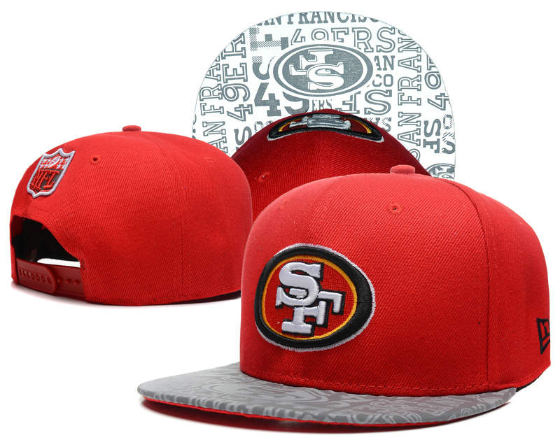 San Francisco 49ers 2014 Draft Reflective Red Snapback Hat SD 0613
